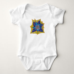 Lila Yellow Mandala Baby Jersey Bodysuit Strampler