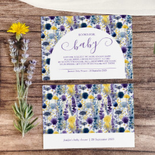Lila Yellow Watercolor Wildblume Books for Baby Begleitkarte