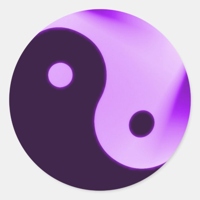 Lila Yin Yang-Aufkleber Runder Aufkleber (Vorderseite)