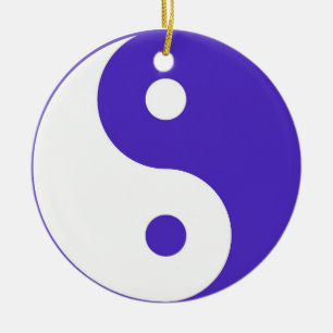 Lila Yin & Yang-Ornament Keramik Ornament