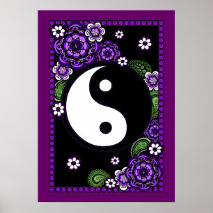 Lila Yin Yang Poster