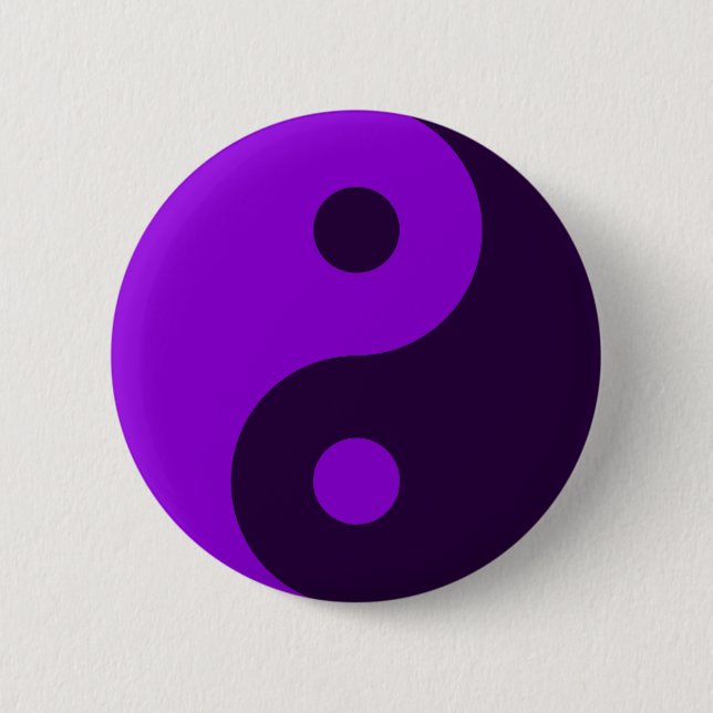 Lila Yin Yang Symbol Button (Vorderseite)