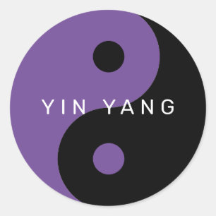 Lila Yin Yang-Symbol für kundenspezifische Aufkleb Runder Aufkleber