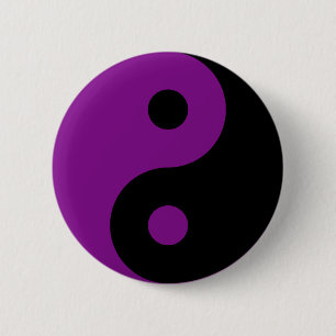 Lila Yin Yang Symbol-Knopf Button