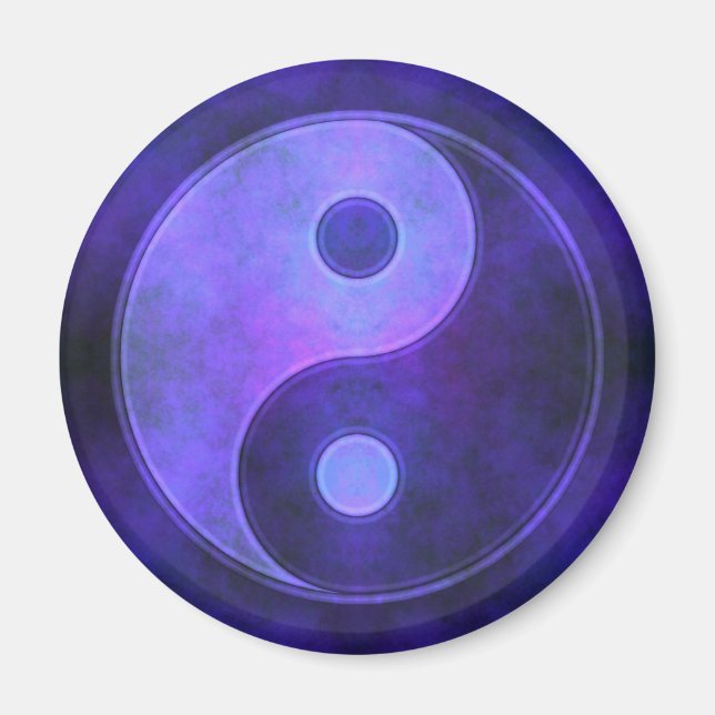 Lila Yin Yang Symbol Magnet (Vorne)