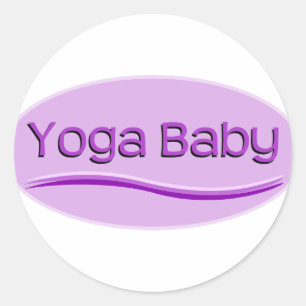 Lila Yoga Baby Runder Aufkleber