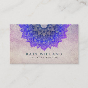 Lila Yoga Instructor Lotus Blume Wasserfarbe Visitenkarte