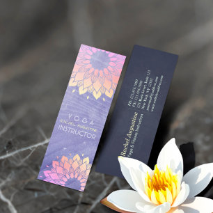 Lila Yoga Instructor Rose Gold Mandala Mini Visitenkarte