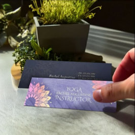 Lila Yoga Instructor Rose Gold Mandala Mini Visitenkarte