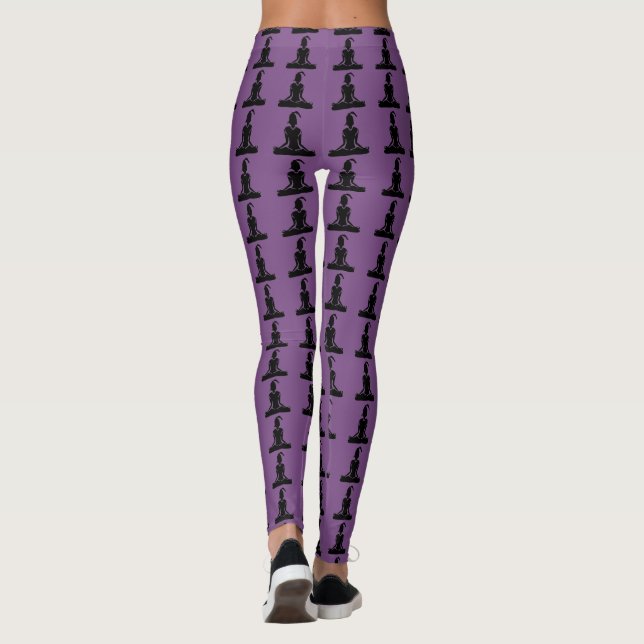 Lila Yoga-Pose Leggings (Rückseite)