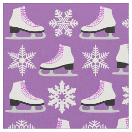 Lila Zahl Skate und Schneeflocke-Weihnachten Stoff