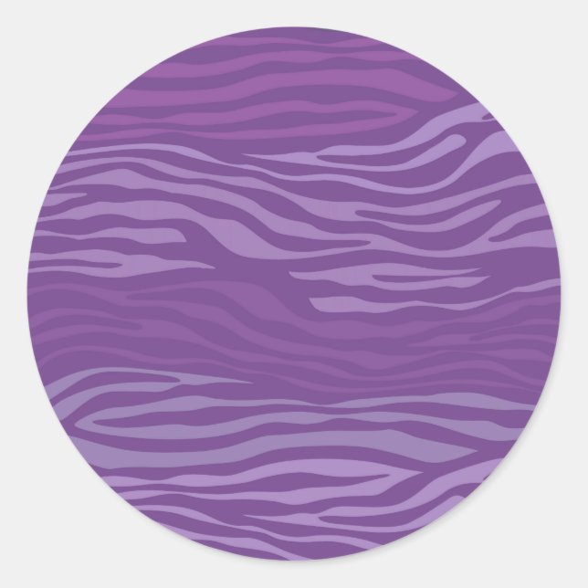 Lila Zebra Abstrakt Runder Aufkleber (Vorderseite)