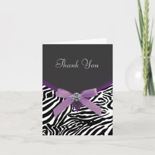 Lila Zebra Dankescharkarten Dankeskarte