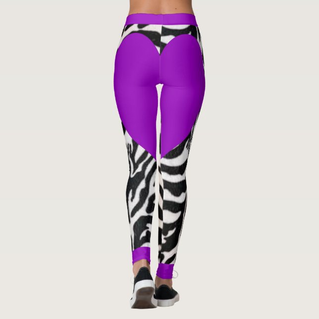 Lila Zebra Leggings (Rückseite)