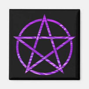 Lila Zebra Pentagram Magnet