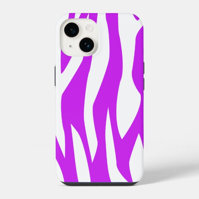 Lila Zebra Print iPhone Hülle (Rückseite)