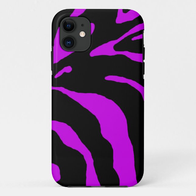 Lila Zebra Strip-Tierausdruck Case-Mate iPhone Hülle (Rückseite)