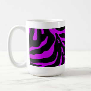 Lila Zebra Strip-Tierausdruck Kaffeetasse