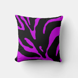 Lila Zebra Strip-Tierausdruck Kissen