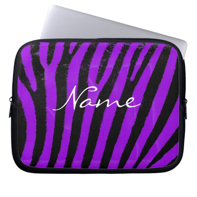 Lila Zebra stripes Neopren-Laptop-Hülse Laptopschutzhülle (Vorderseite)