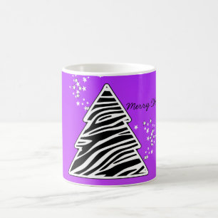 Lila Zebra-Weihnachtsbaum Tasse