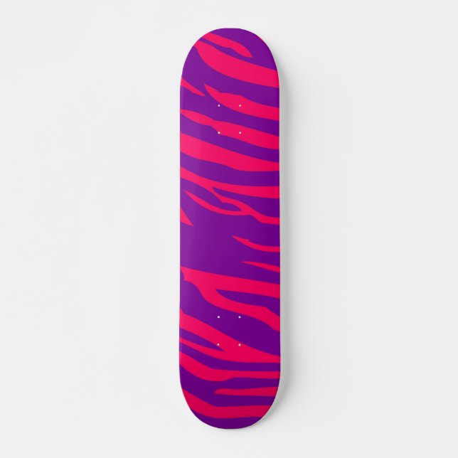 Lila Zebra-Zebra-Skateboard in heiß rosa Skateboard (Vorne)