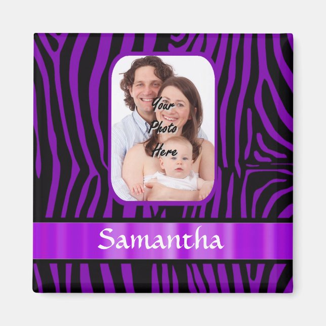 Lila Zebradruck Magnet (Vorne)