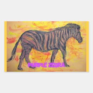 lila Zebrakunst Rechteckiger Aufkleber