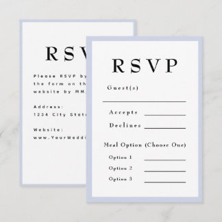 Lila zeitlose Hochzeits-RSVP RSVP Karte