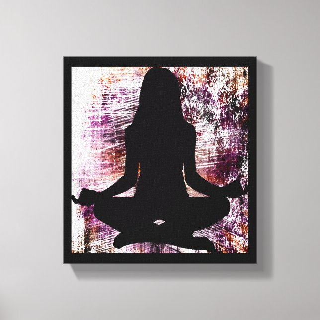 Lila Zen-Frau Doing Yoga Medizin Leinwand (Vorderseite)
