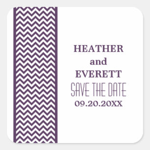 Lila Zickzack Border Save the Date Stickers