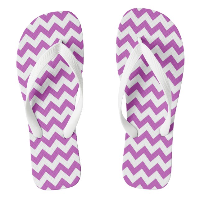 Lila Zickzack Gemusterte Flip Flops (Fußbett)