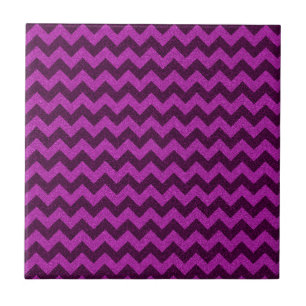Lila Zickzack Glitter Fliese