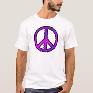 Lila Zig Zag-Friedenszeichen T-Shirt