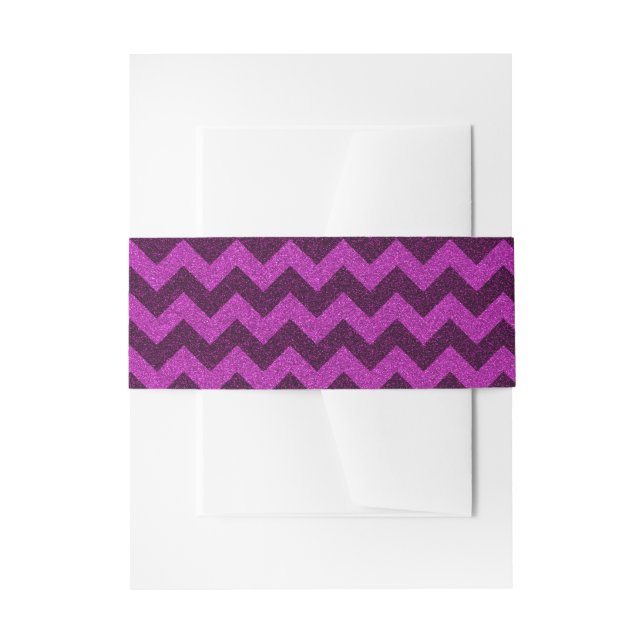 Lila Zig Zag Glitzer Einladungsbanderole (Vorderseite Beispiel)