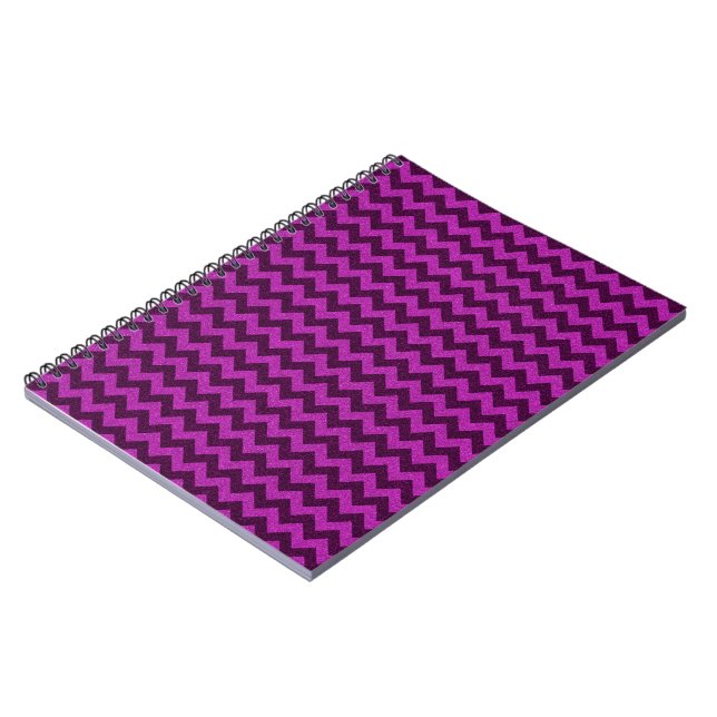 Lila Zig Zag Glitzer Notizblock (Linke Seite)