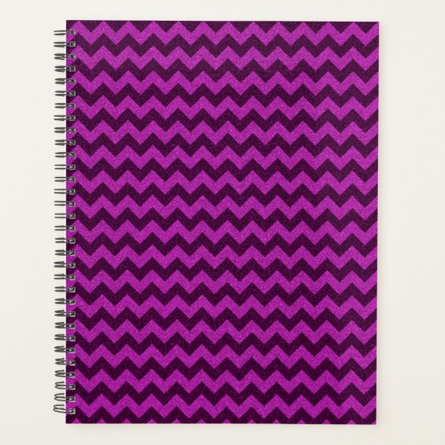 Lila Zig Zag Glitzer Planer (Vorderseite)
