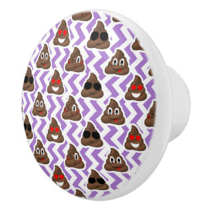 Lila Zig Zagged kacken Emoji Muster Keramikknauf
