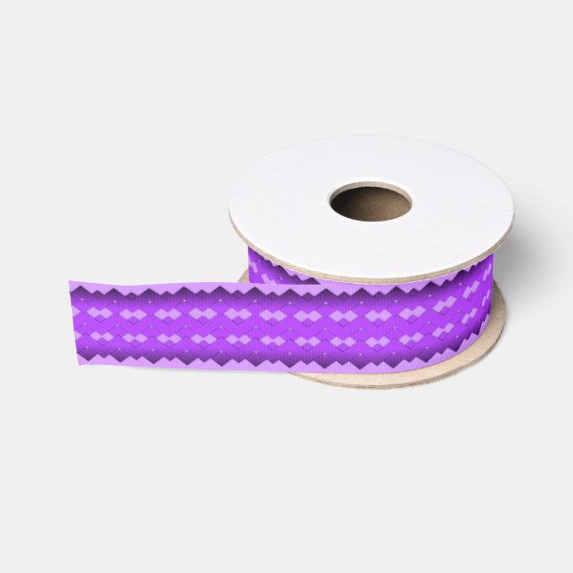 Lila Zigzag Design Ripsband (Spule)