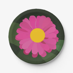 Lila Zinnia Blume Blumenkohl Party Pappteller