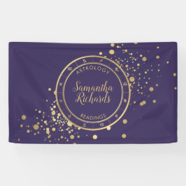 Lila Zodiac Astrologie-Goldstars Banner