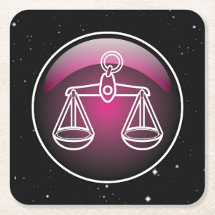 Lila Zodiac Libra Rechteckiger Pappuntersetzer