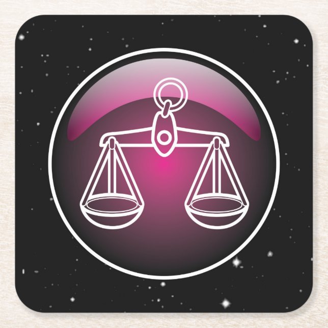 Lila Zodiac Libra Rechteckiger Pappuntersetzer (Vorderseite)