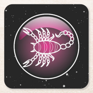 Lila Zodiac-Skorpio Rechteckiger Pappuntersetzer
