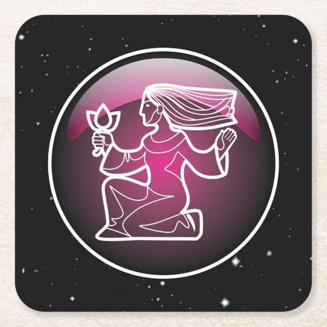 Lila Zodiac Virgo Rechteckiger Pappuntersetzer (Vorderseite)