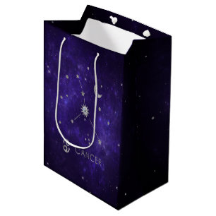 Lila Zodiakarzinom   Kosmisches Astrologie Horosko Mittlere Geschenktüte