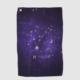Lila Zodiakiefieber Kosmisches Astrologie Horosk Golfhandtuch
