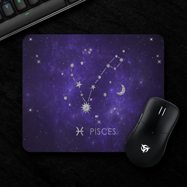 Lila Zodiakiefieber | Kosmisches Astrologie Horosk Mousepad (Von Creator hochgeladen)