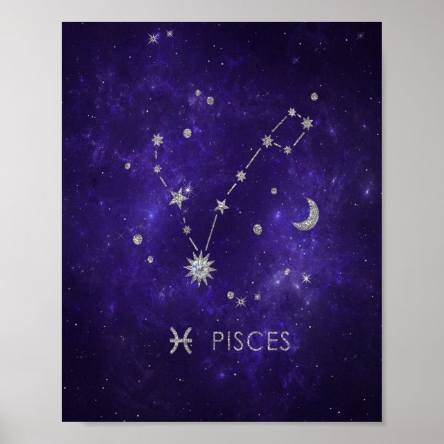 Lila Zodiakiefieber | Kosmisches Astrologie Horosk Poster (Vorne)