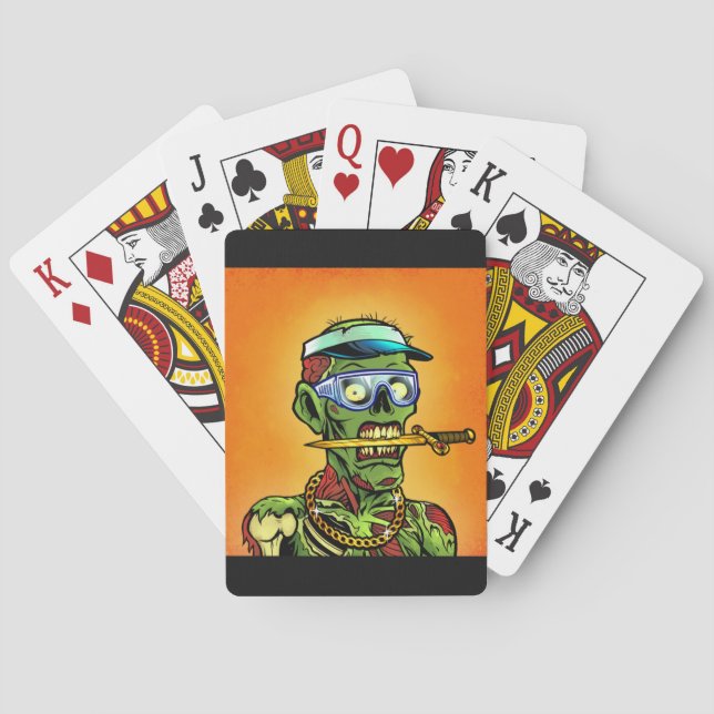 Lila Zombie-Spielkarten Spielkarten (Rückseite)